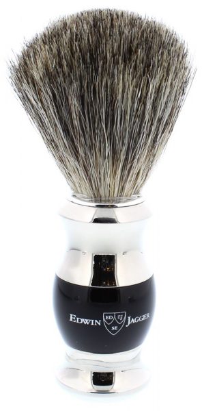 Edwin Jagger Pure Badger - Ebony / Nickle plated