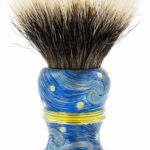 Arno Brush - Special Version Titanium Carved Van Gogh Starry Sky Class A-2 - 28mm Fan (Finest Badger Shaving Brushes)